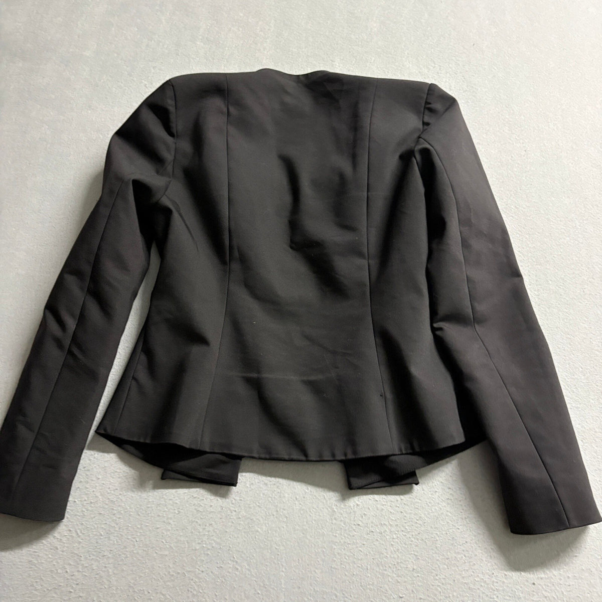 Rinascimento Womens Black Full Zip Peplum Hem Structured Blazer Jacket Size L