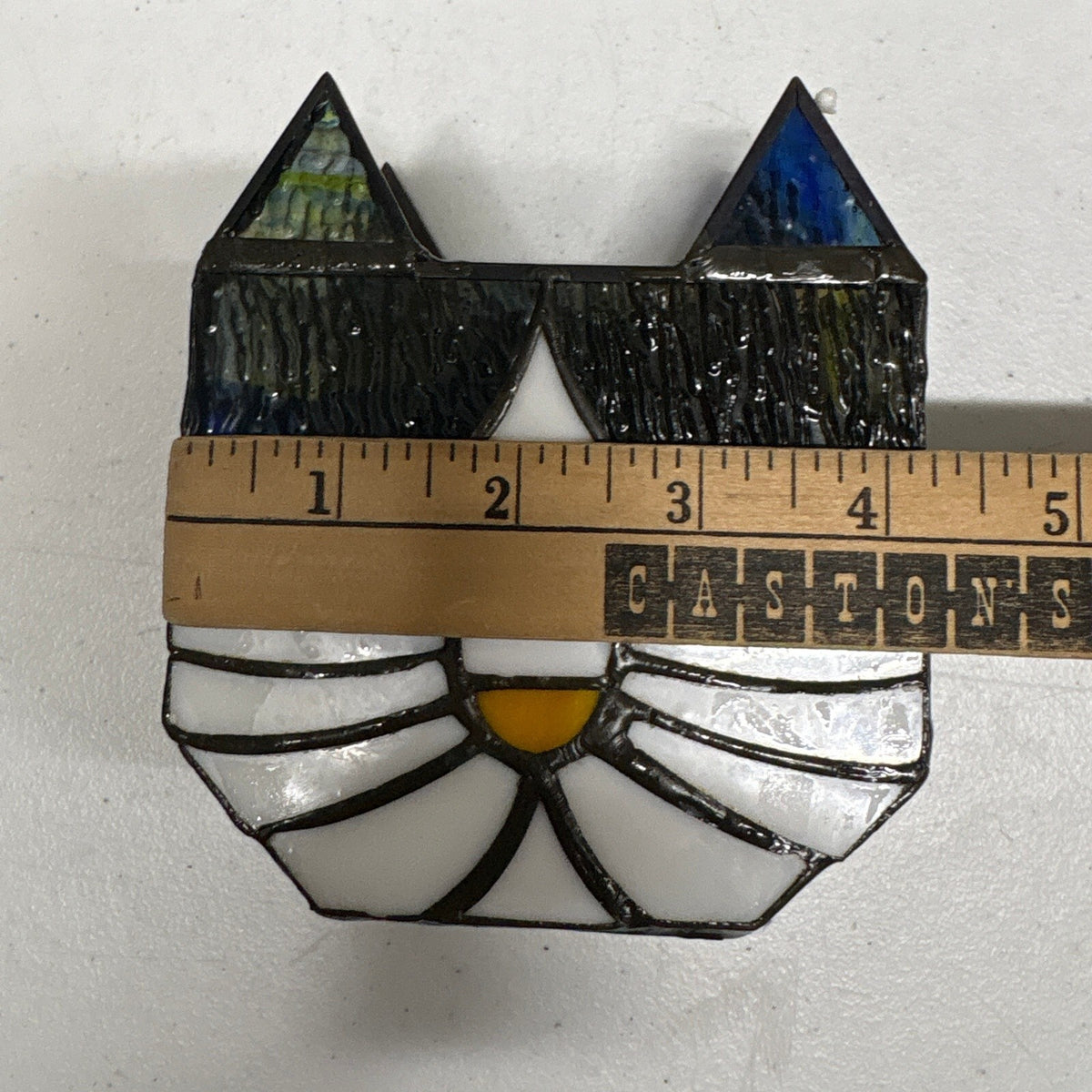 Ehtlityful Tiffany Cute Cat Stained Glass Flower Pot Planter Black White Cat