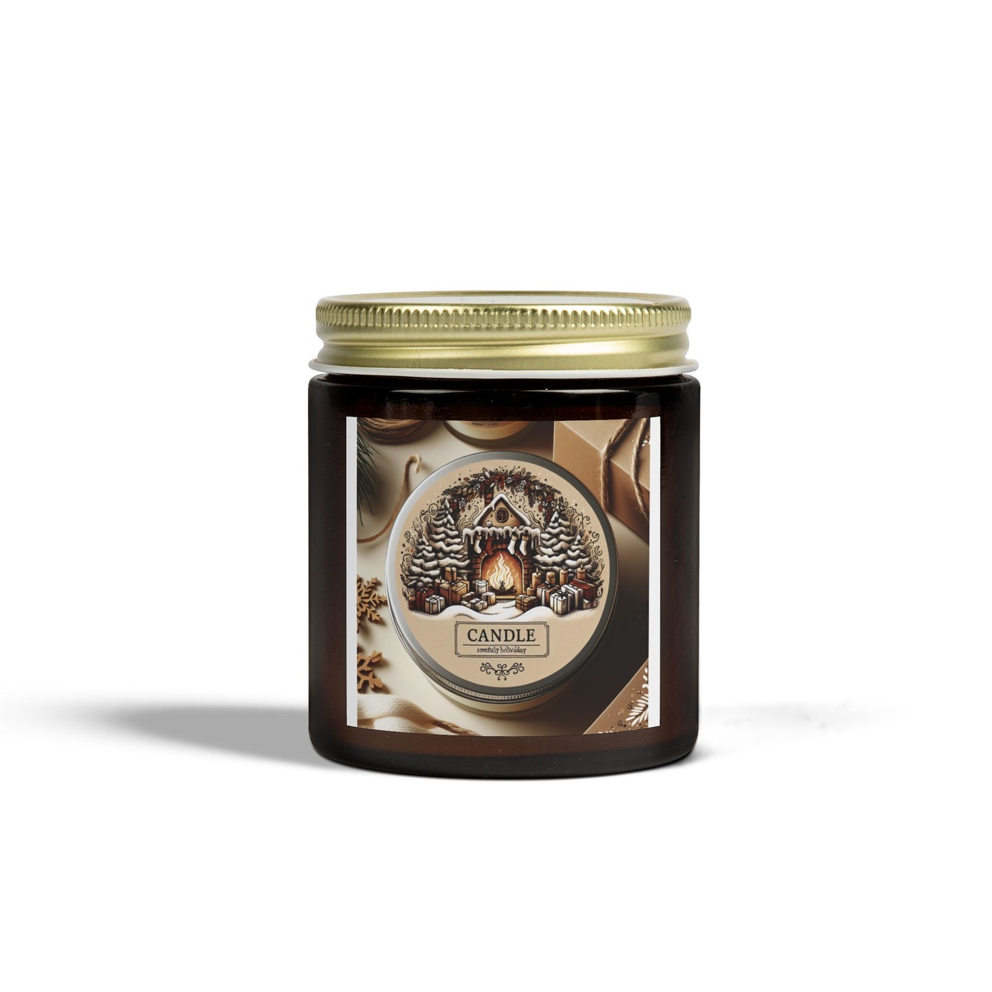 Festive Holiday Scented Candle – Perfect Thanksgiving, Christmas & Winter Decor Gift (4oz, 9oz) Printify
