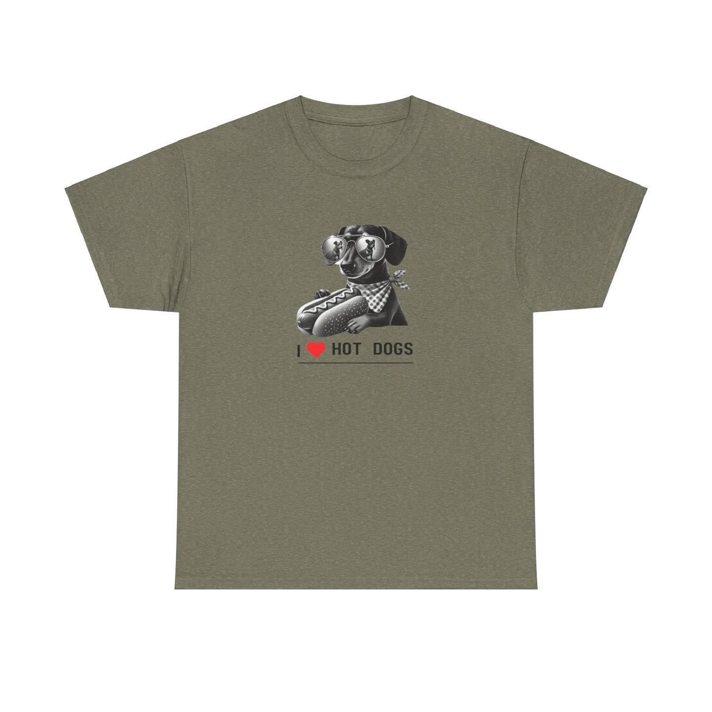 I Love Hotdogs Hot Dogs Unisex Heavy Cotton Tee