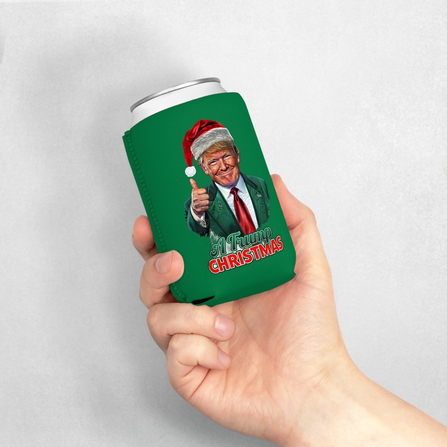 Trump Christmas Can Cooler Sleeve Printify