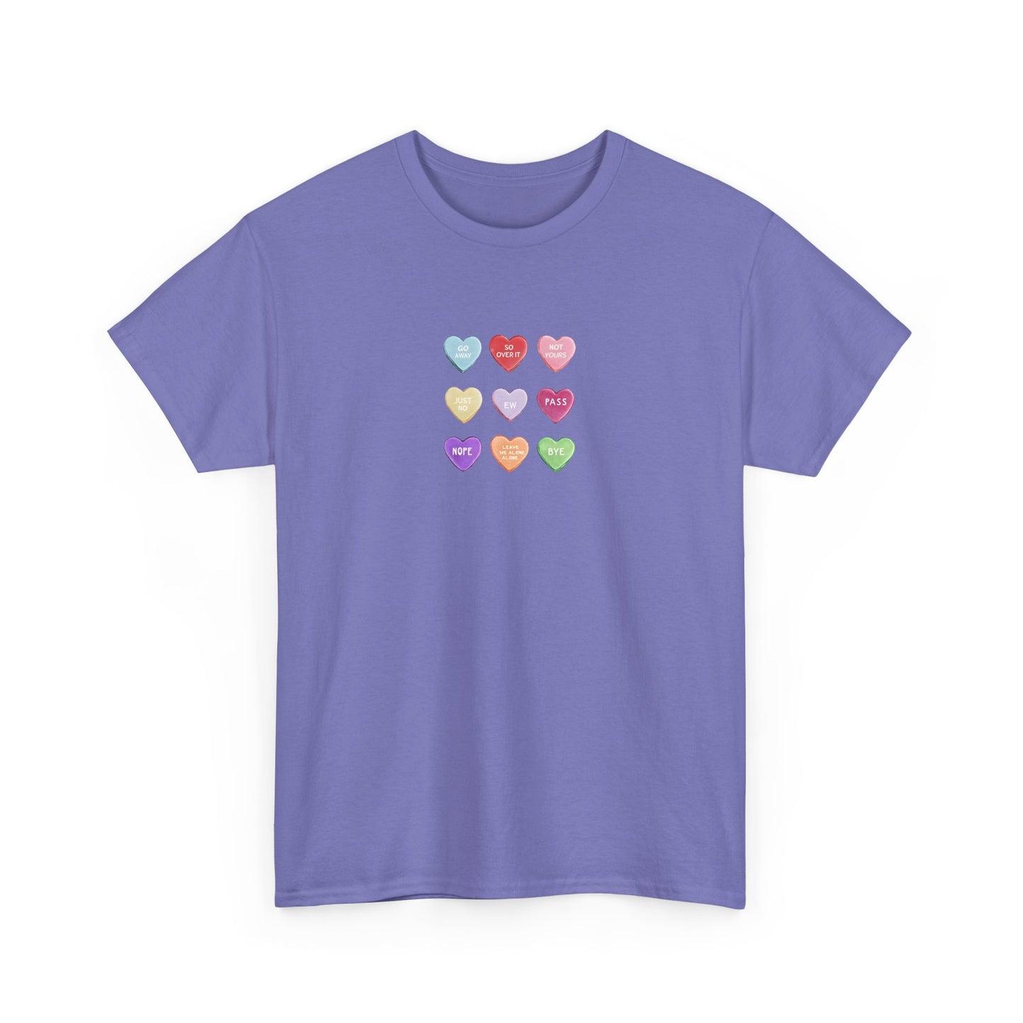 Candy Hearts Valentine Day Cotton T-Shirt Teet