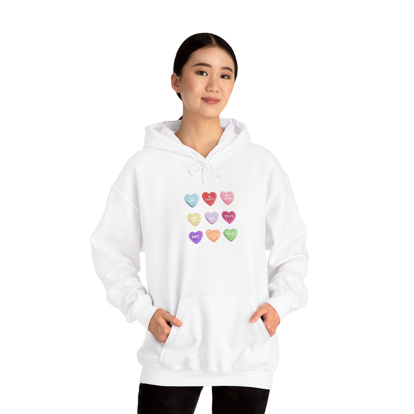 Candy Heart Valentines Day Hoodie Hooded Sweatshirt