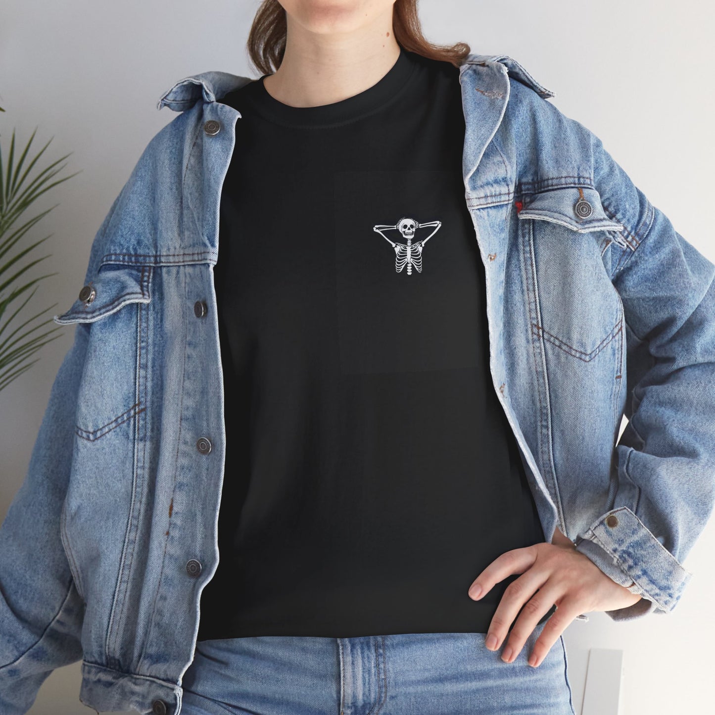 Kickback Skeleton Unisex Heavy Cotton Tee Printify