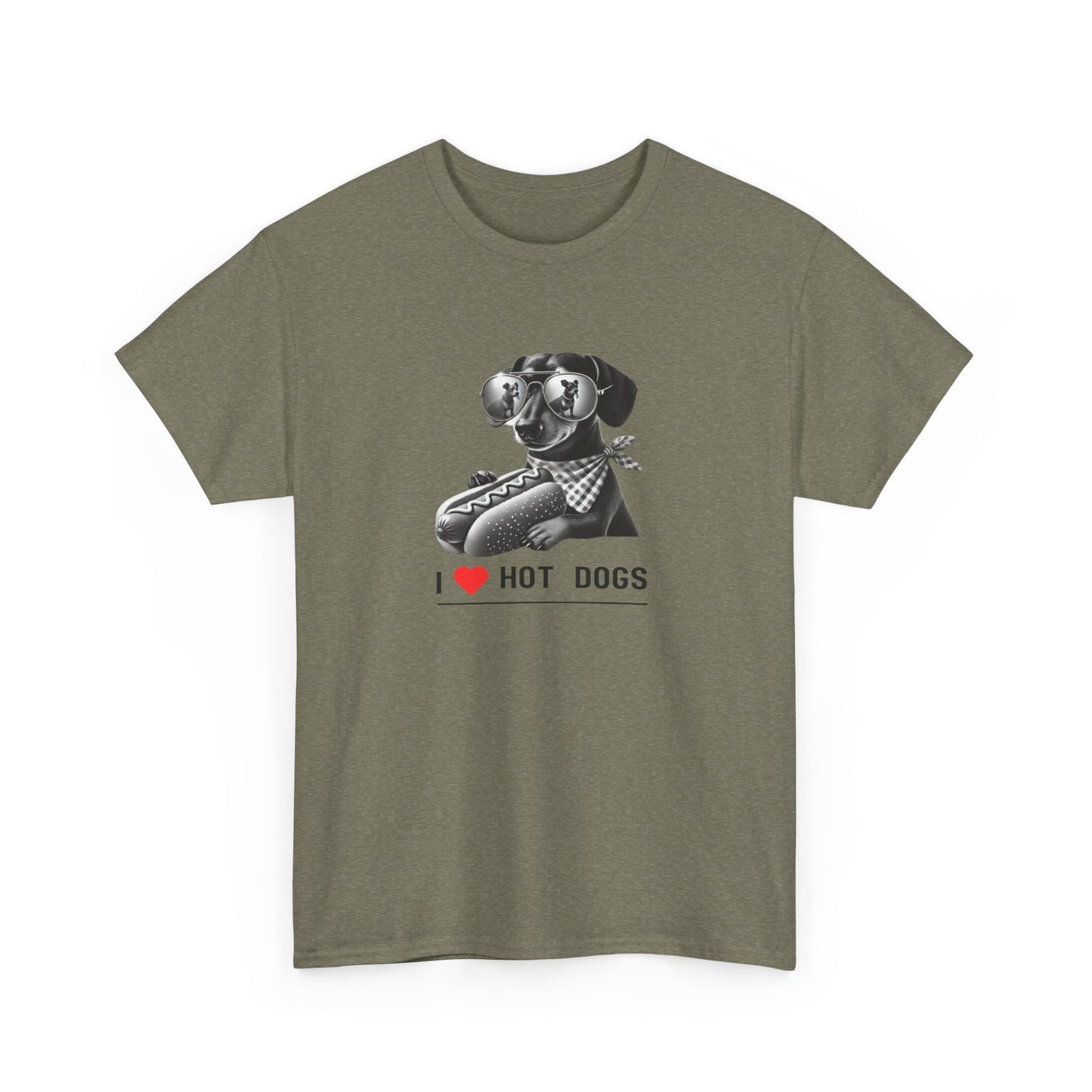 I Love Hotdogs Hot Dogs Unisex Heavy Cotton Tee