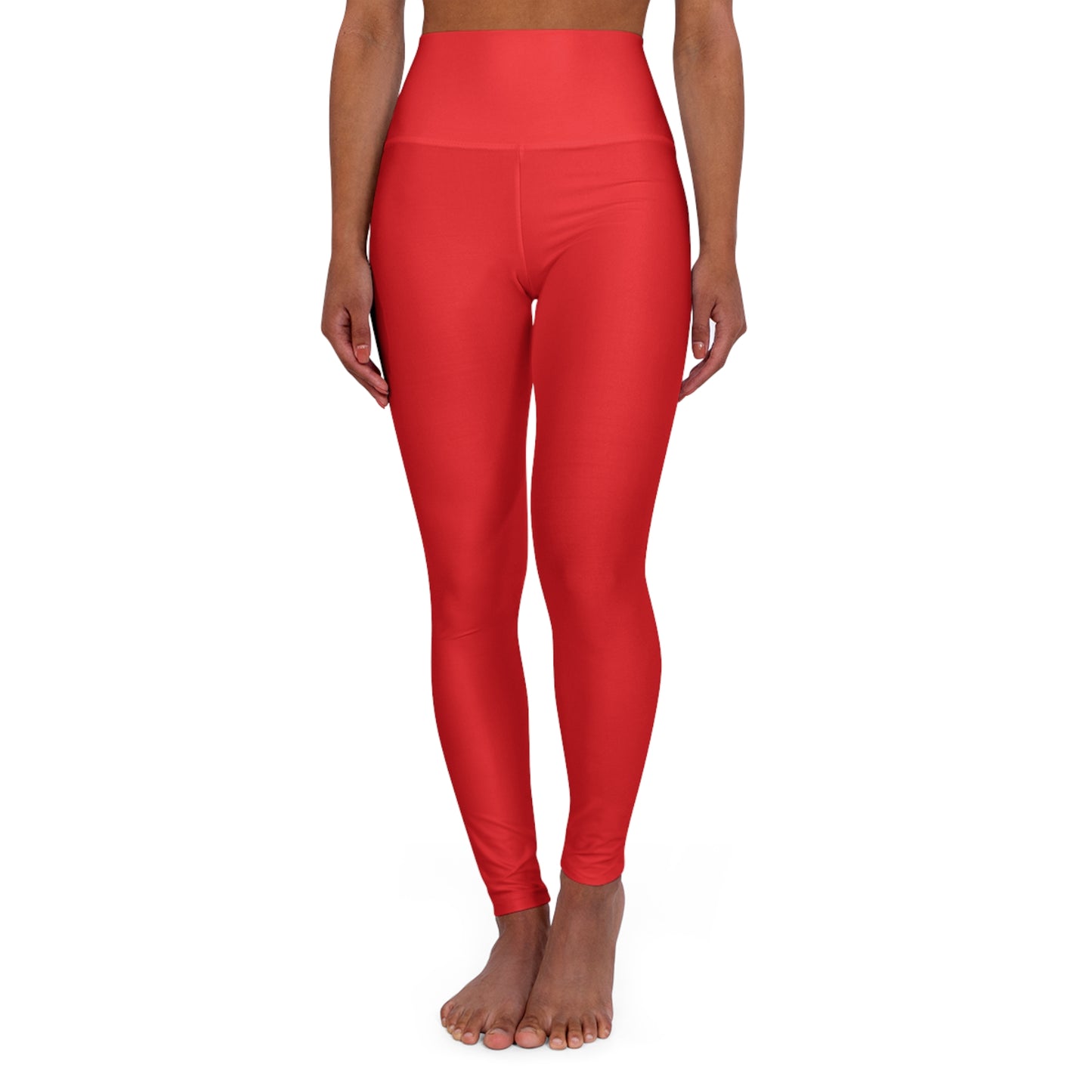 Straight Outta Pose Red High Waisted Yoga Leggings (AOP)