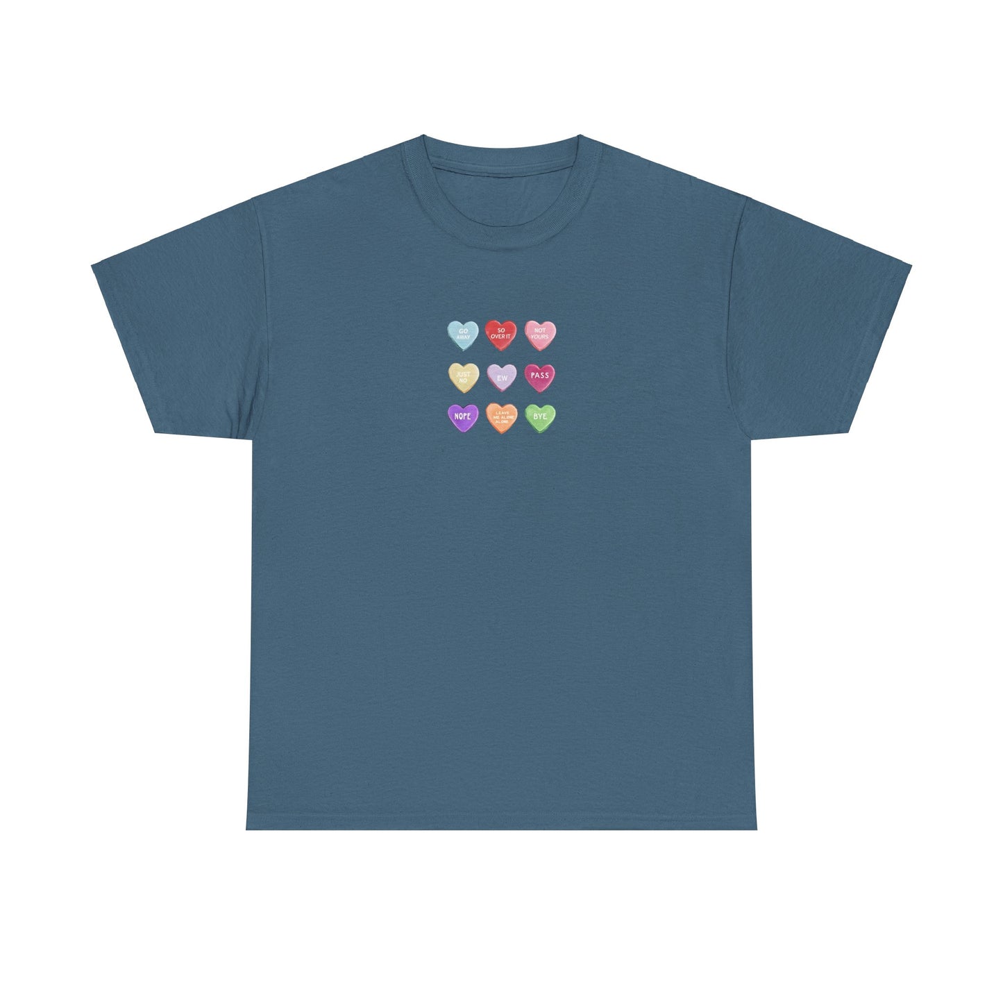 Candy Hearts Valentine Day Cotton T-Shirt Teet