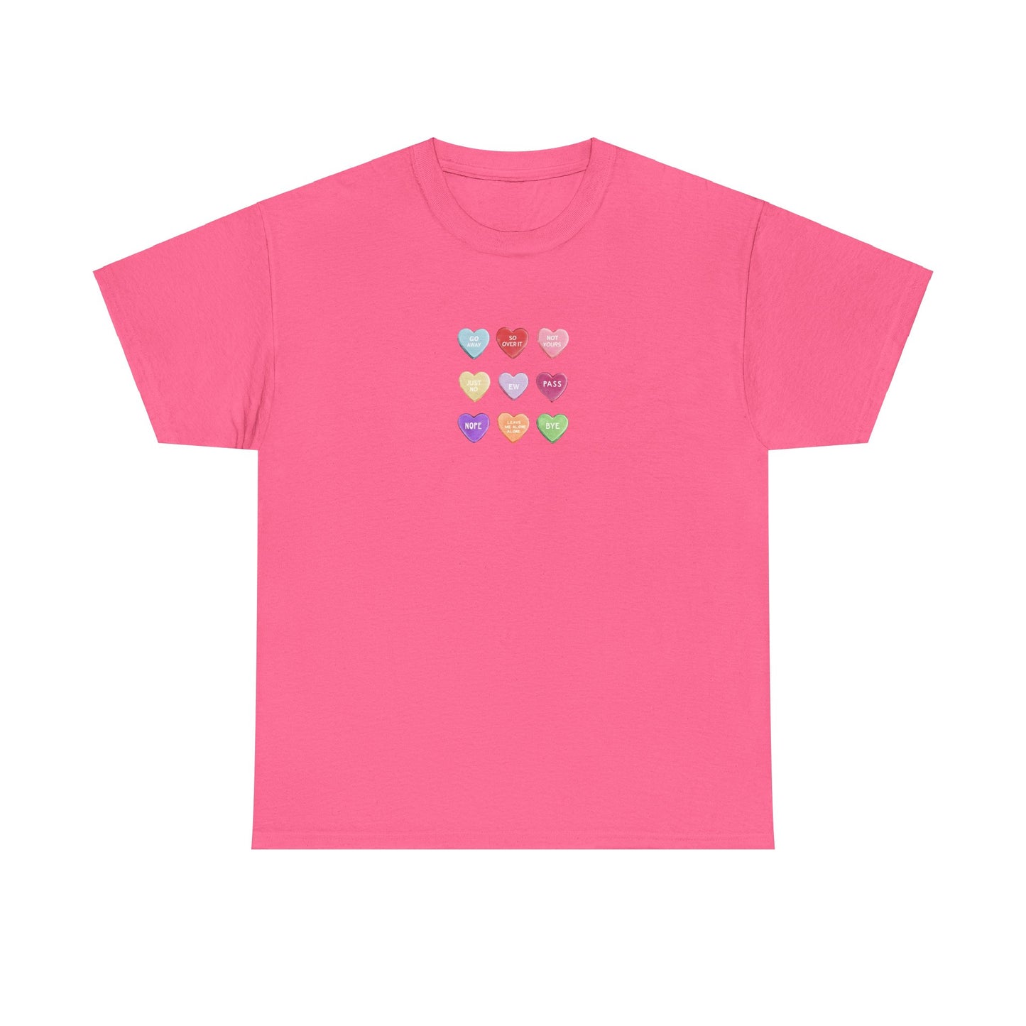 Candy Hearts Valentine Day Cotton T-Shirt Teet