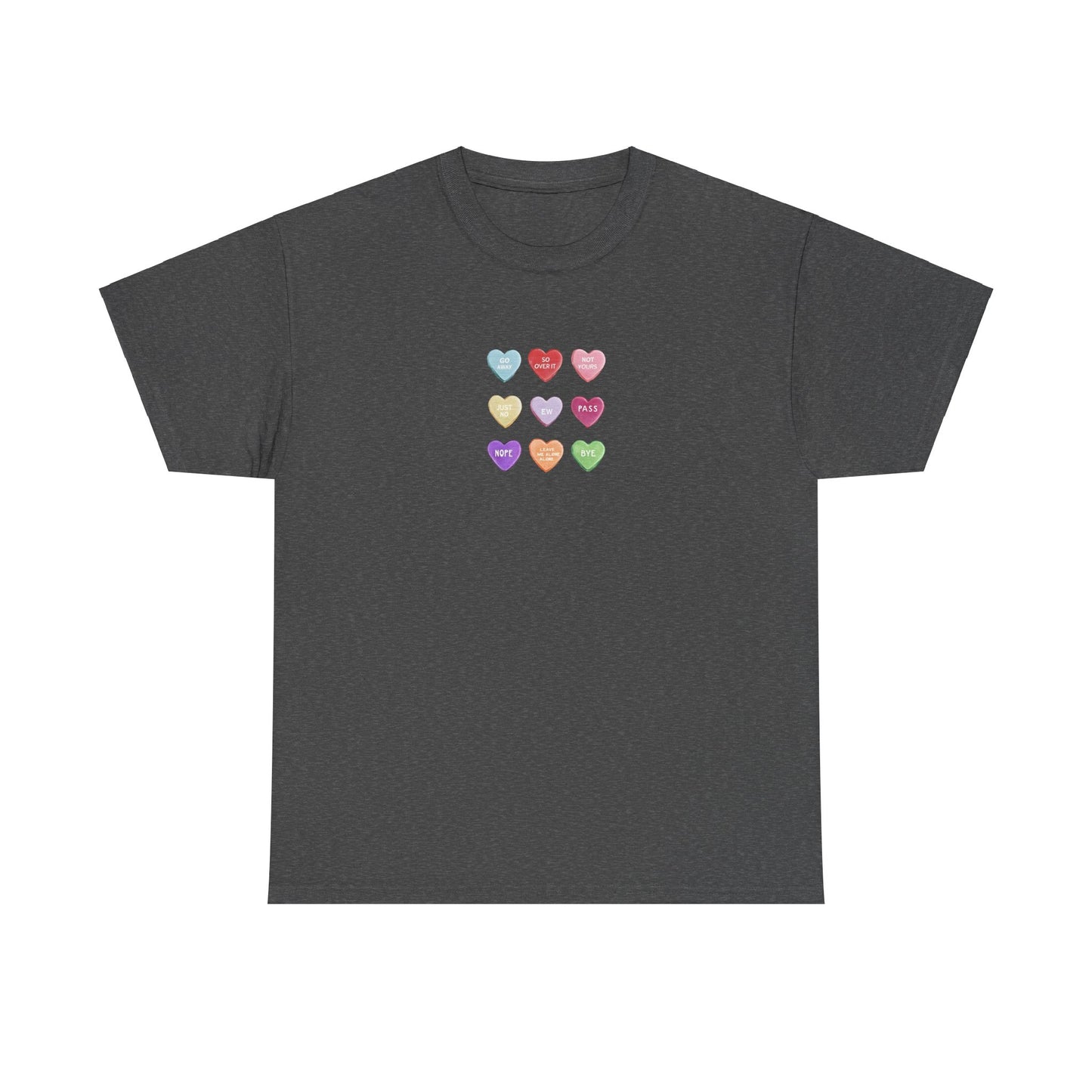Candy Hearts Valentine Day Cotton T-Shirt Teet