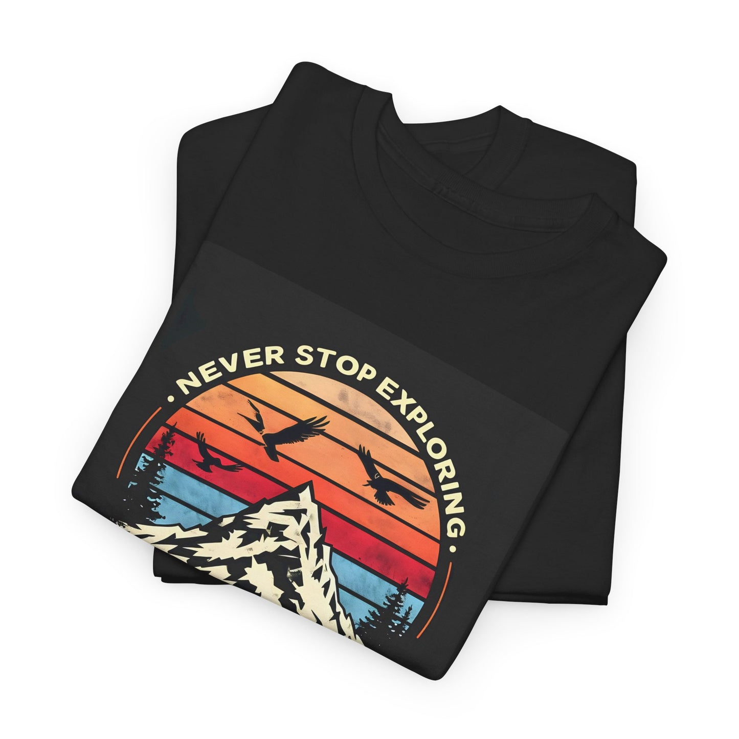 Unisex Heavy Cotton Tee Adventure Is Out There Black Different Sizes Printify