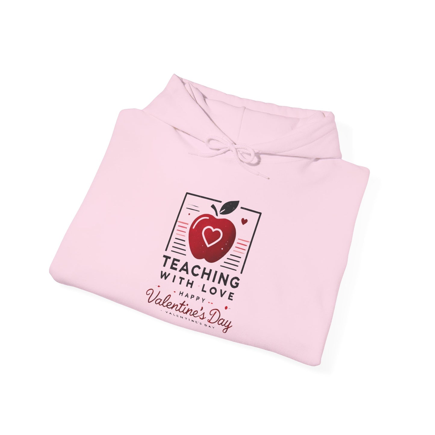 Hoodie Hooded Sweatshirt Teacher with Love Valentines Day Gift For Her