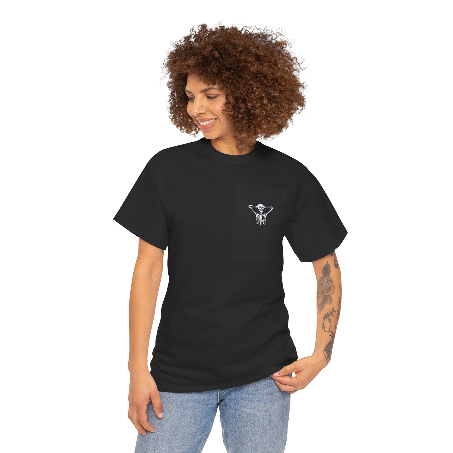 Kickback Skeleton Unisex Heavy Cotton Tee Printify
