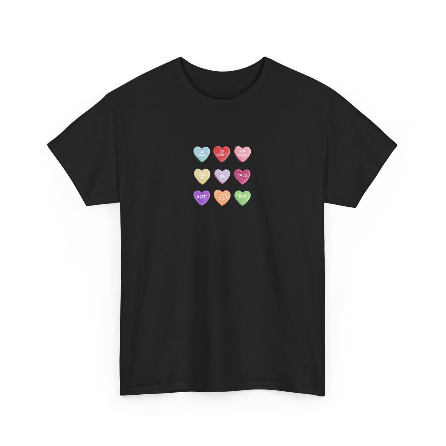 Candy Hearts Valentine Day Cotton T-Shirt Teet