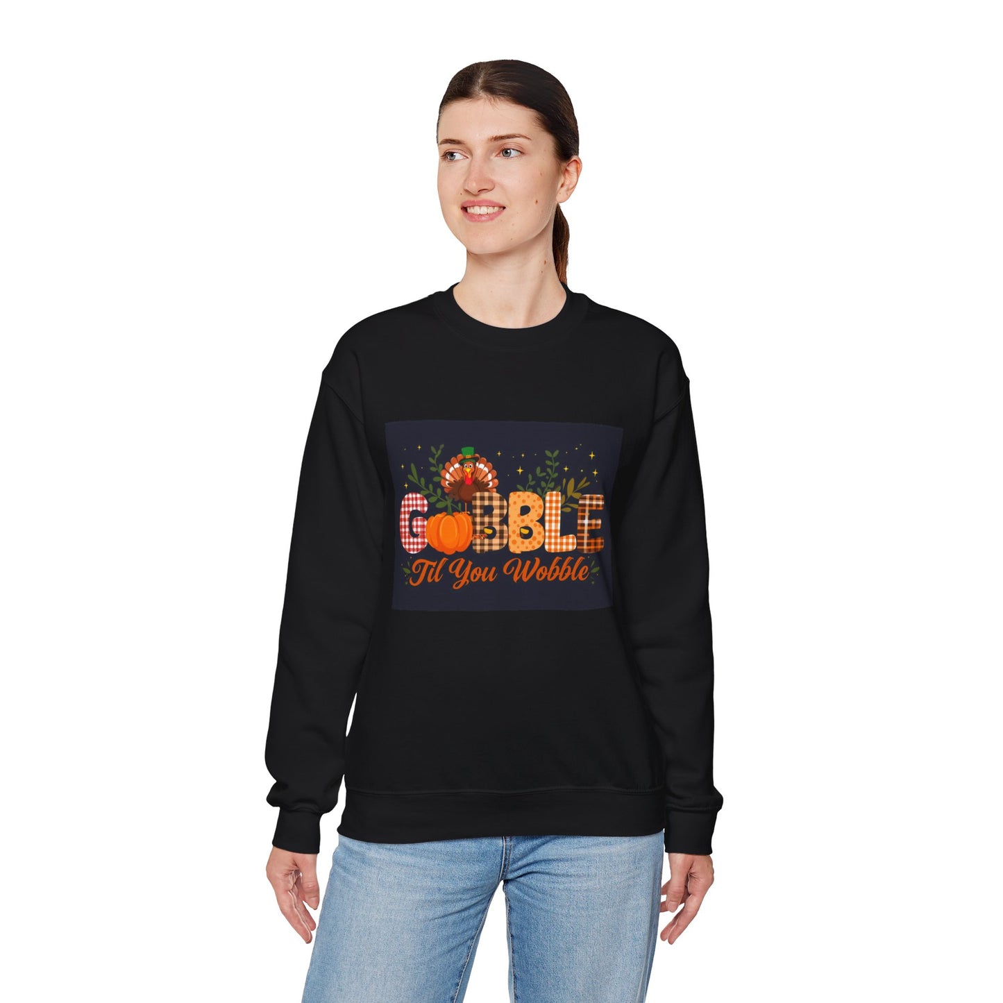 Gobble Till You Wobble Unisex Heavy Blend Crewneck Sweatshirt Printify