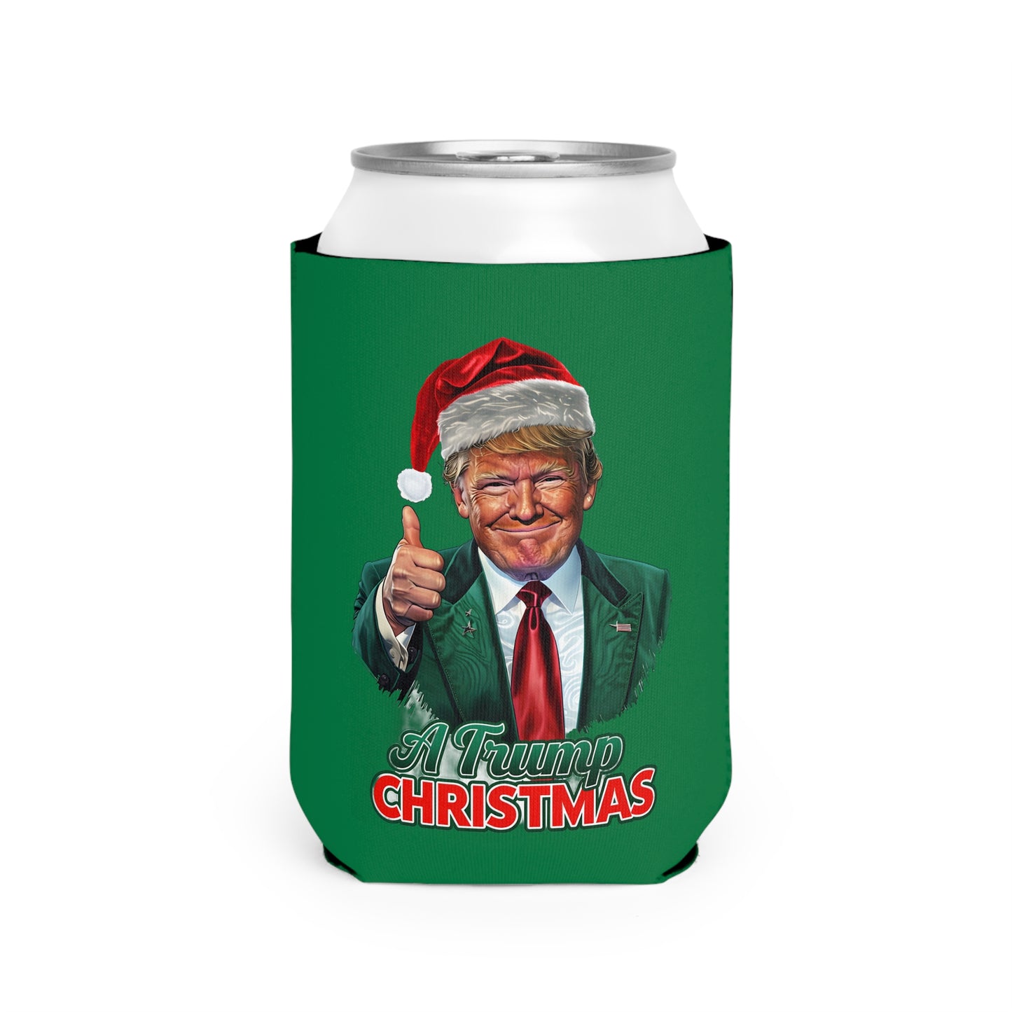 Trump Christmas Can Cooler Sleeve Printify