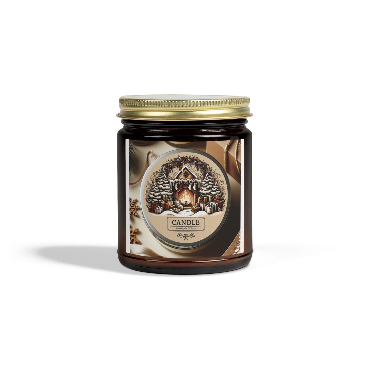 Festive Holiday Scented Candle – Perfect Thanksgiving, Christmas & Winter Decor Gift (4oz, 9oz) Printify