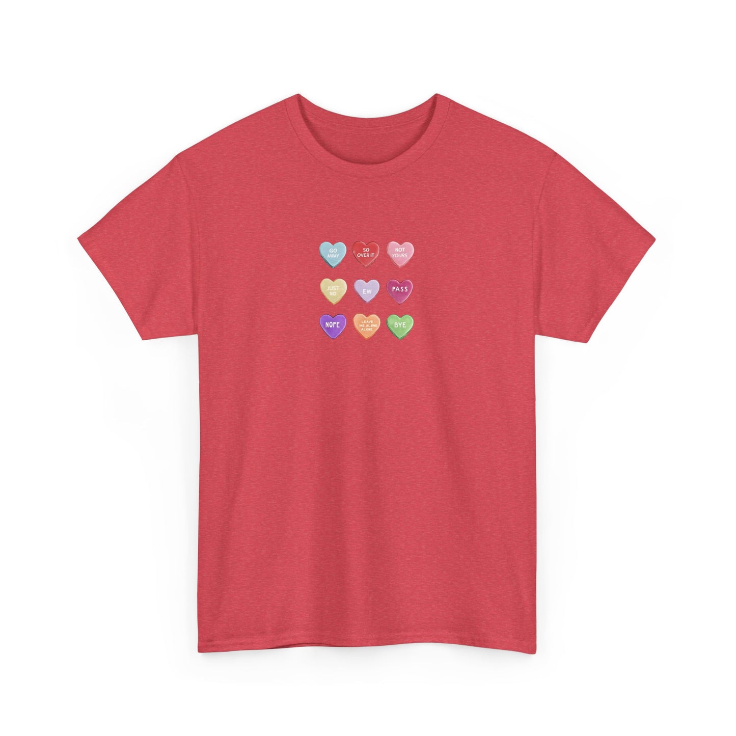 Candy Hearts Valentine Day Cotton T-Shirt Teet