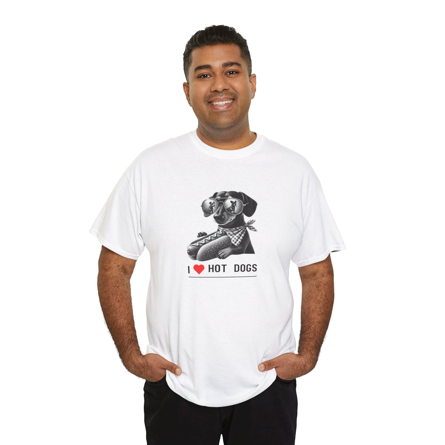 I Love Hotdogs Hot Dogs Unisex Heavy Cotton Tee
