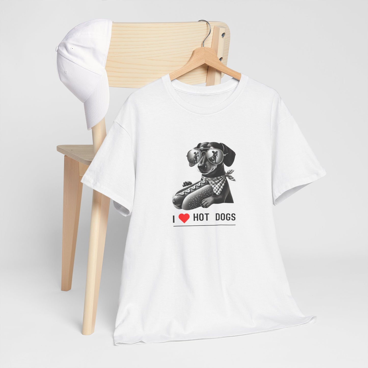 I Love Hotdogs Hot Dogs Unisex Heavy Cotton Tee
