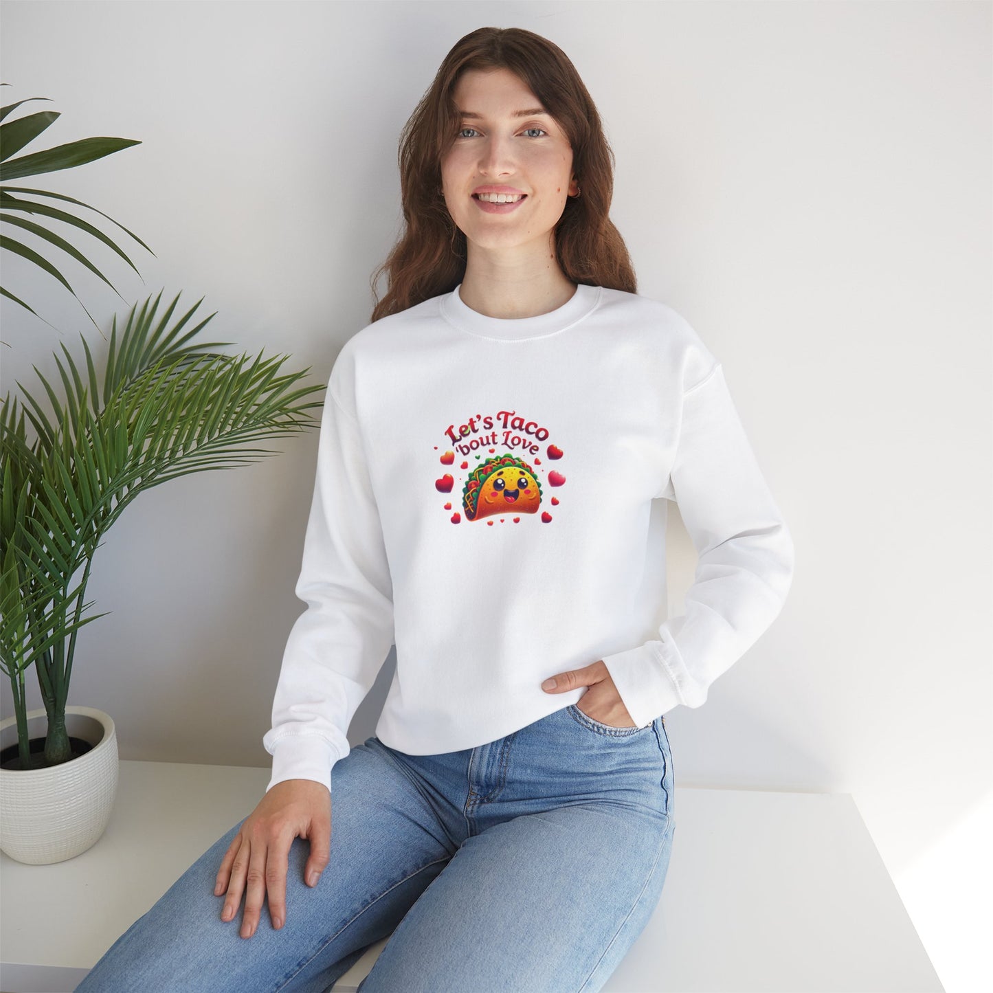 Lets Taco Bout Love Heavy Cotton Valentines Day Sweatshirt