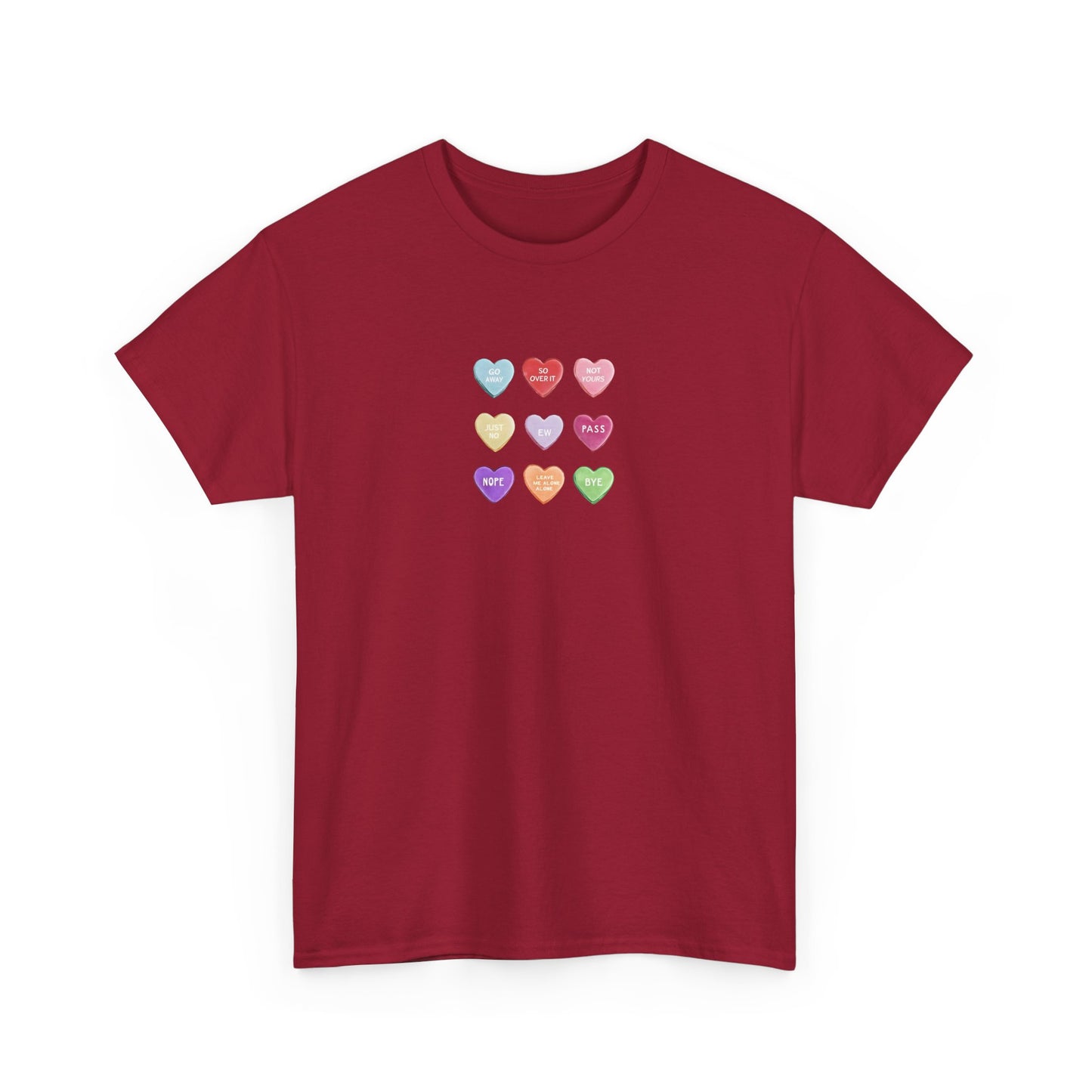 Candy Hearts Valentine Day Cotton T-Shirt Teet