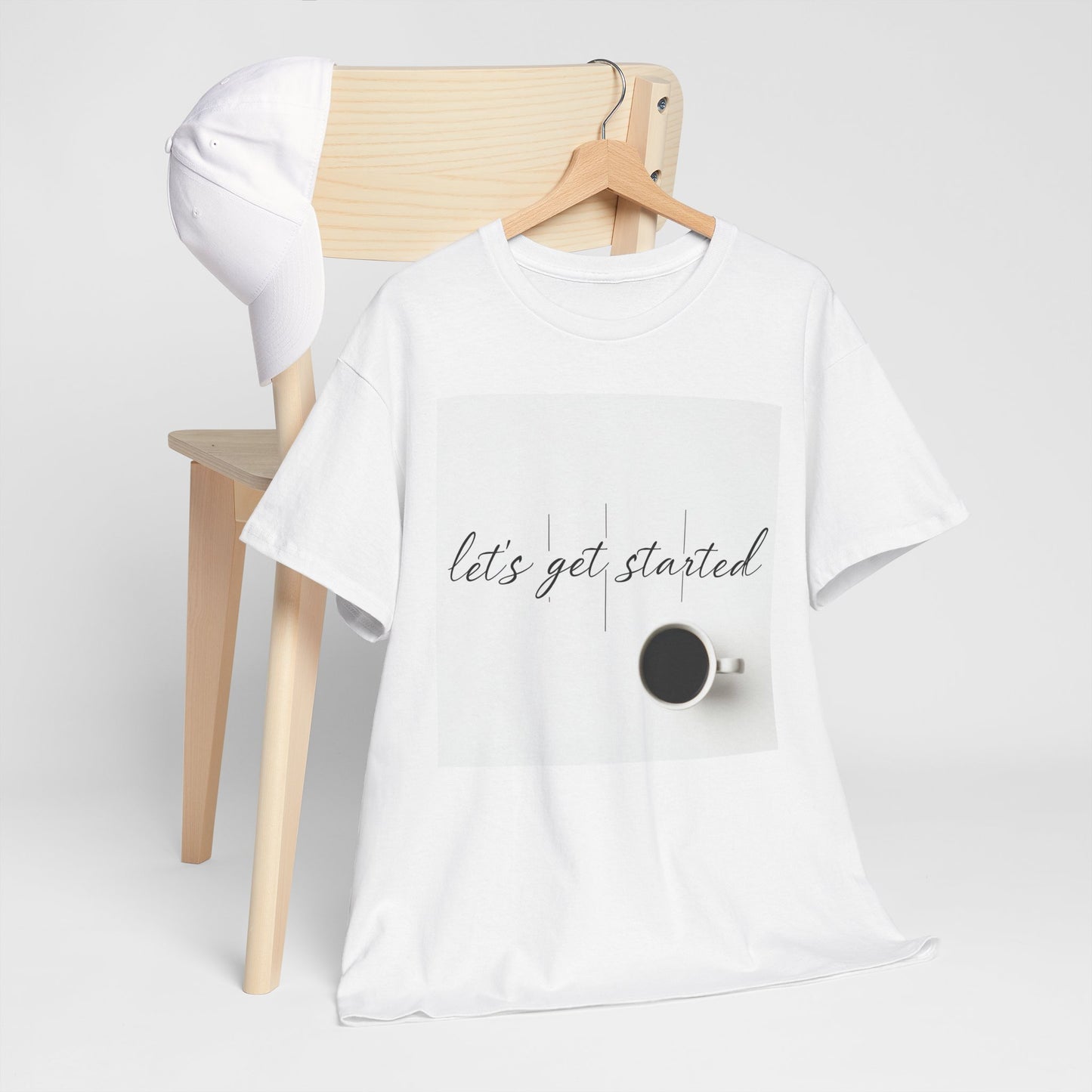 Let's Get Started Coffee Cup Mug Unisex Heavy Cotton Tee Printify