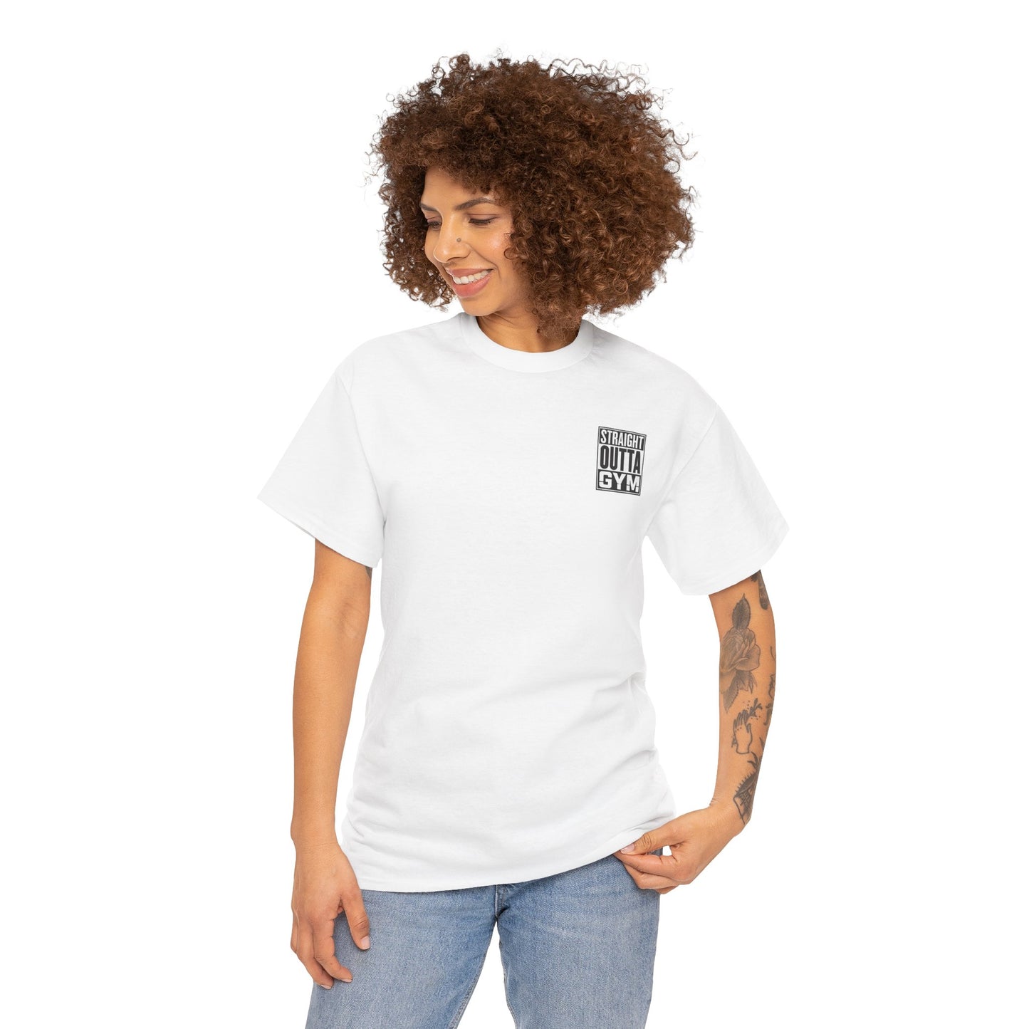 Straight Outta Gym Workout Motivational T-Shirt Cotton Tee