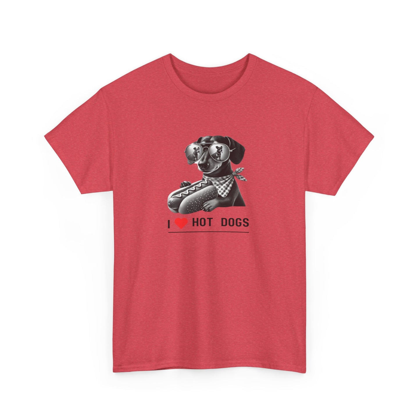 I Love Hotdogs Hot Dogs Unisex Heavy Cotton Tee