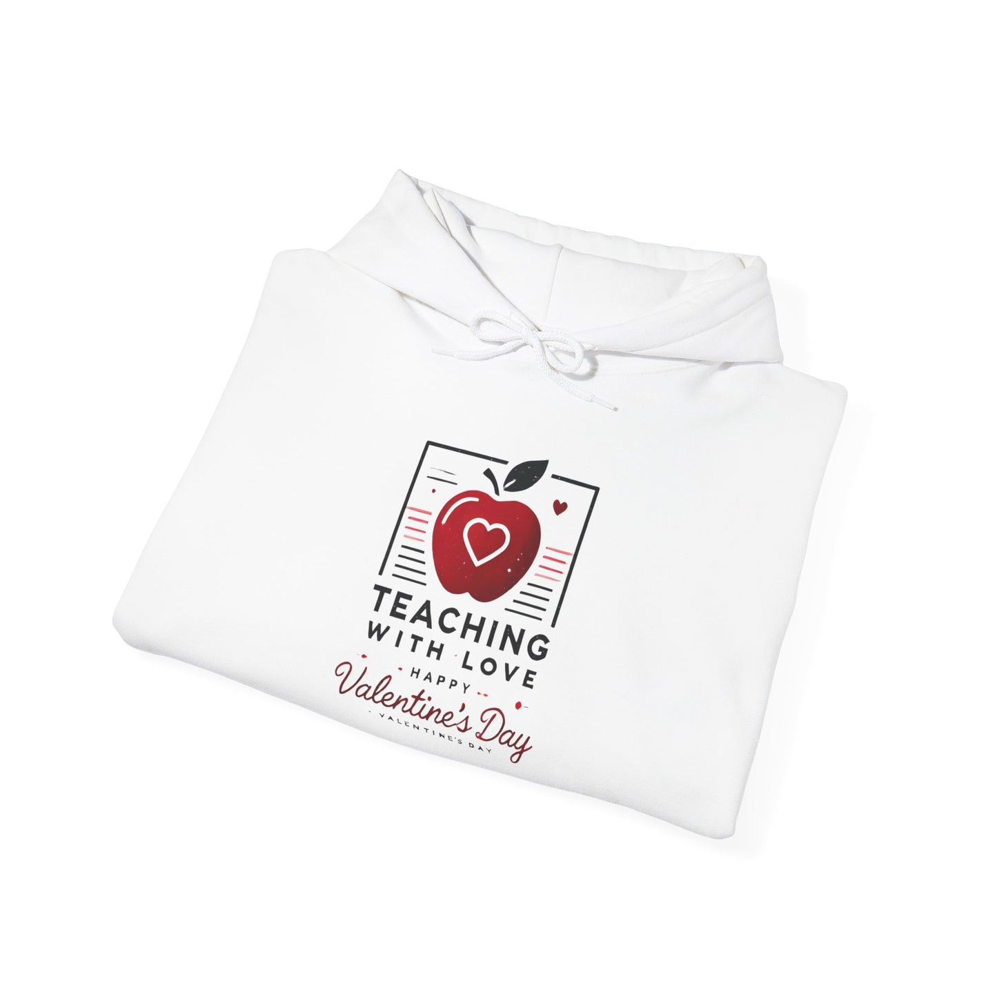 Hoodie Hooded Sweatshirt Teacher with Love Valentines Day Gift For Her
