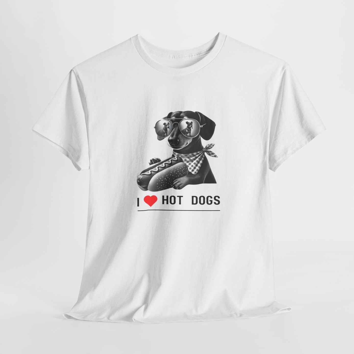 I Love Hotdogs Hot Dogs Unisex Heavy Cotton Tee