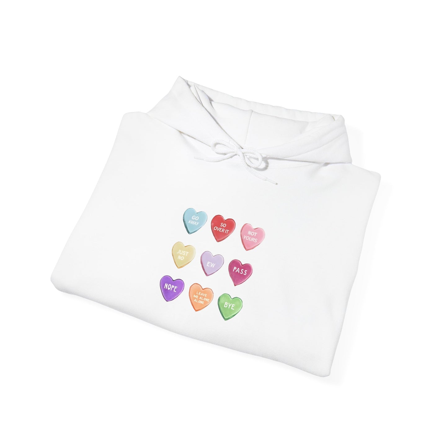 Candy Heart Valentines Day Hoodie Hooded Sweatshirt