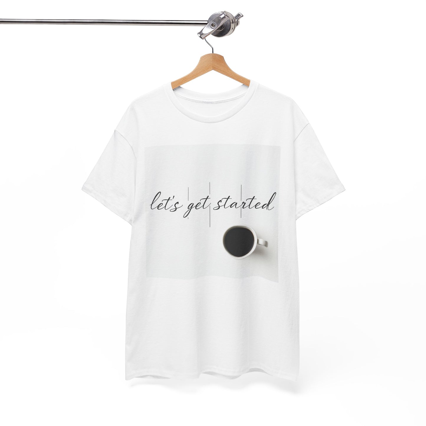 Let's Get Started Coffee Cup Mug Unisex Heavy Cotton Tee Printify