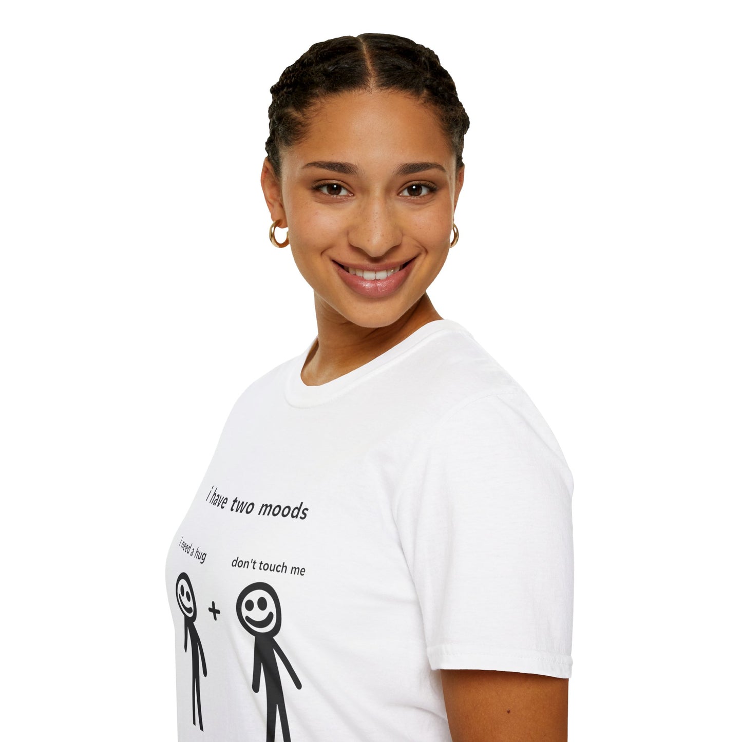 Funny Mood Graphic T-Shirt - "I Have Two Moods: I Need A Hug + Don’t Touch Me"