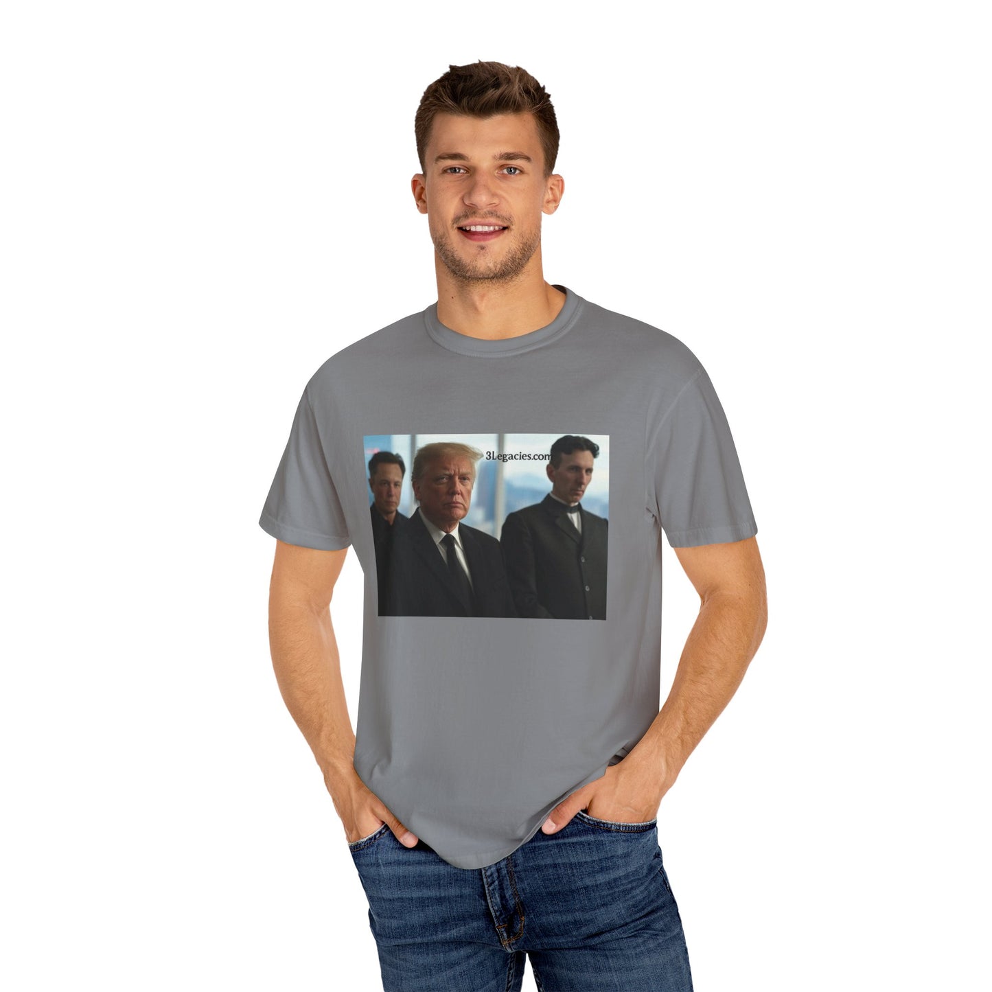 Unisex T-Shirt 3 Legacies Trump Musk Tesla Graphic Tee