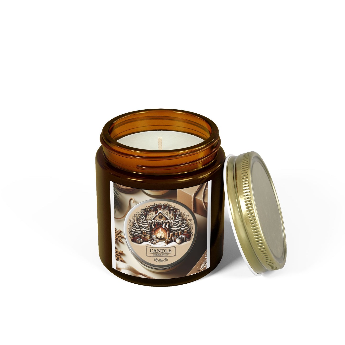Festive Holiday Scented Candle – Perfect Thanksgiving, Christmas & Winter Decor Gift (4oz, 9oz) Printify