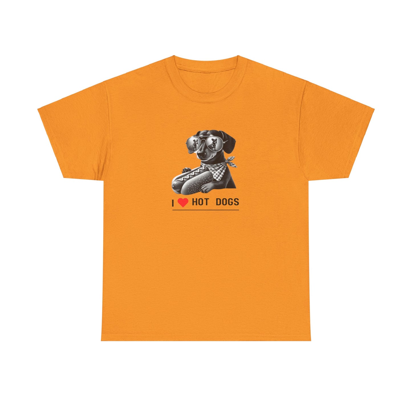 I Love Hotdogs Hot Dogs Unisex Heavy Cotton Tee