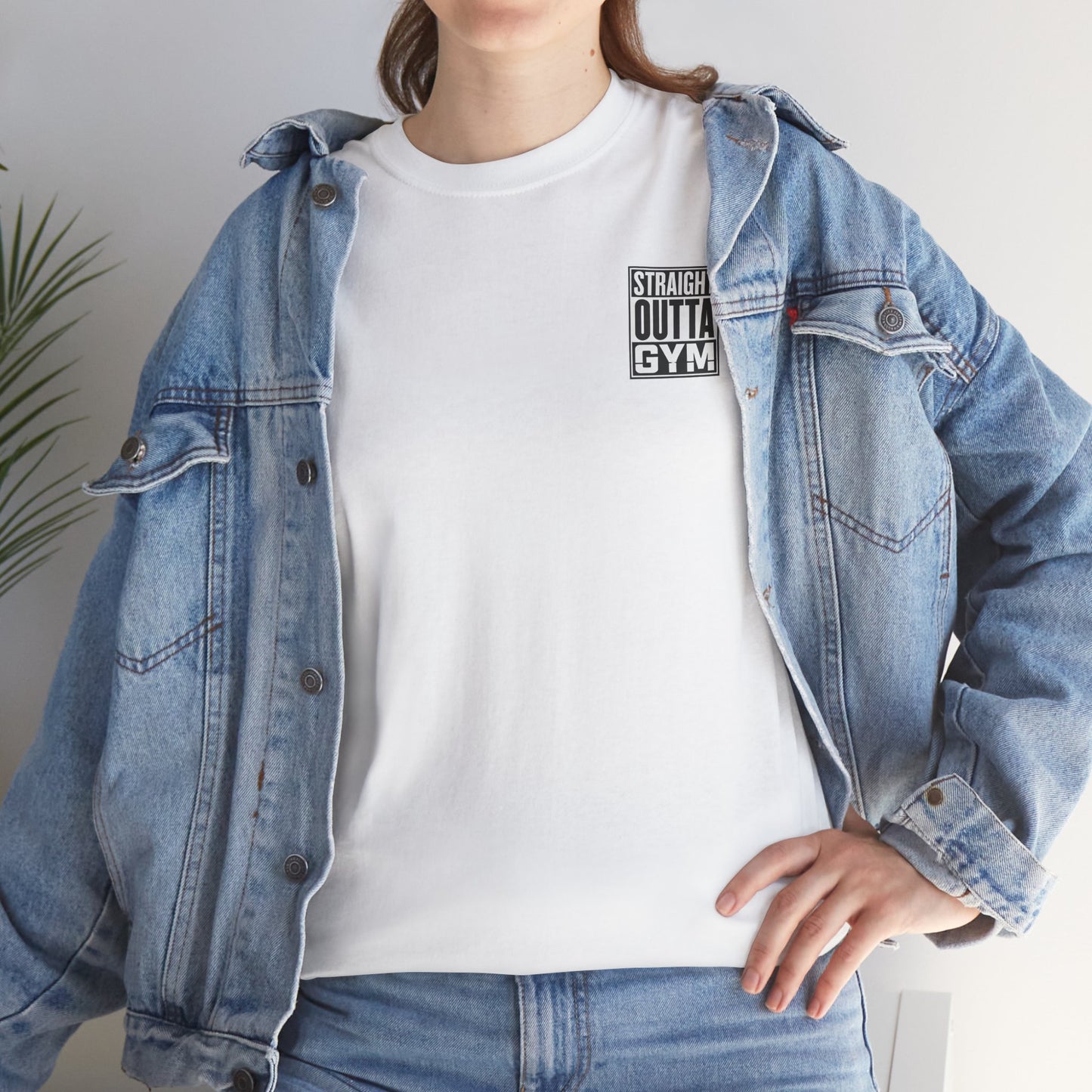 Straight Outta Gym Workout Motivational T-Shirt Cotton Tee
