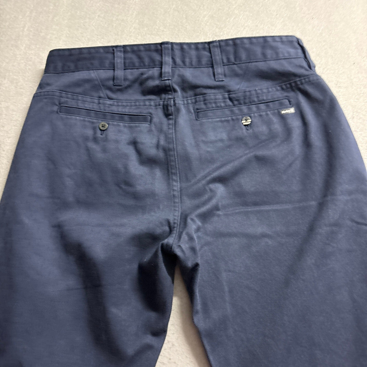Hurley Chino Pants Mens 28x29 Blue Straight Leg Casual Flat Front Chinos Slacks