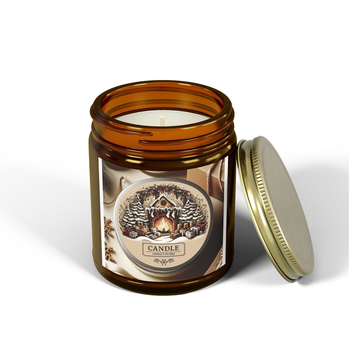 Festive Holiday Scented Candle – Perfect Thanksgiving, Christmas & Winter Decor Gift (4oz, 9oz) Printify