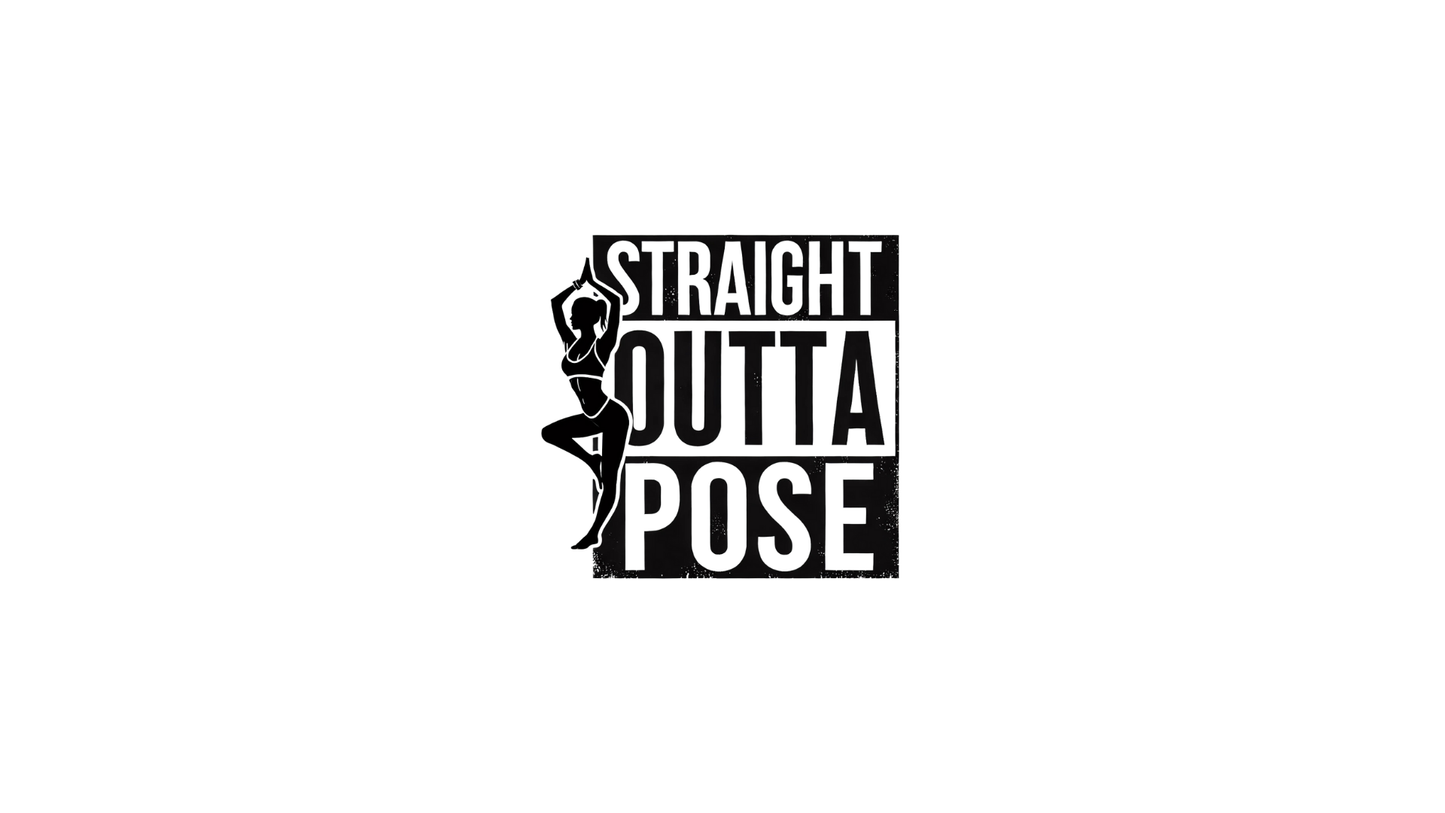 Straight Outta Pose Red High Waisted Yoga Leggings (AOP)