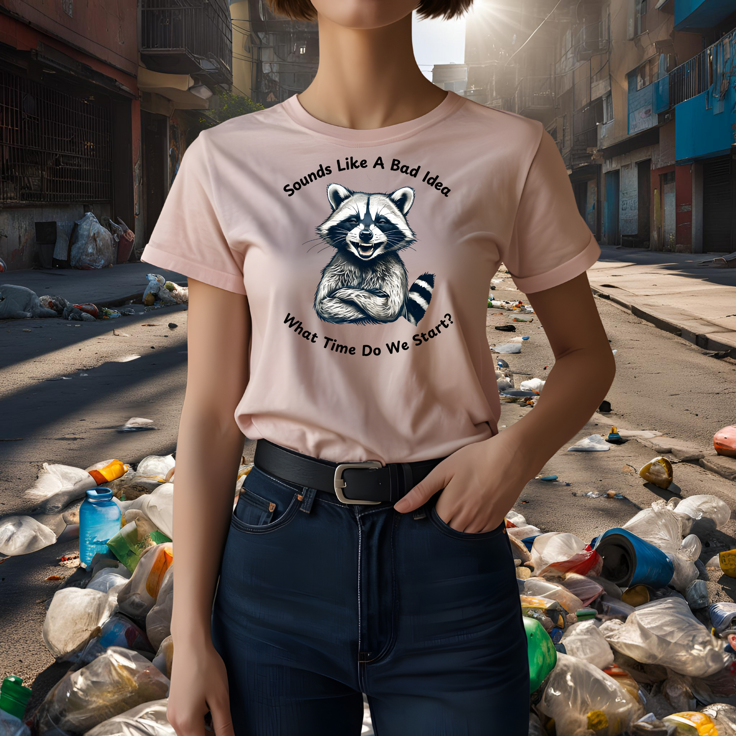 Vintage T-Shirt Raccoon Sounds Like A Bad Idea Shirt Tee