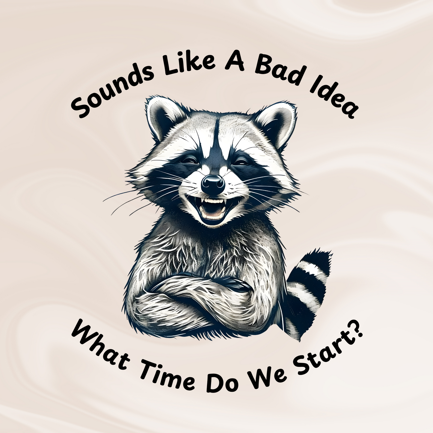 Vintage T-Shirt Raccoon Sounds Like A Bad Idea Shirt Tee