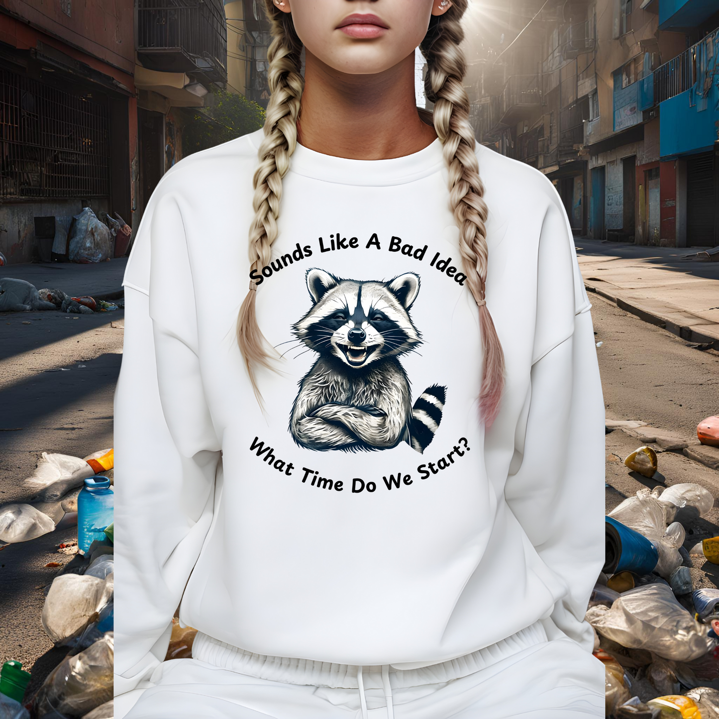 Vintage Sweatshirt Raccoon Sounds Like A Bad Idea