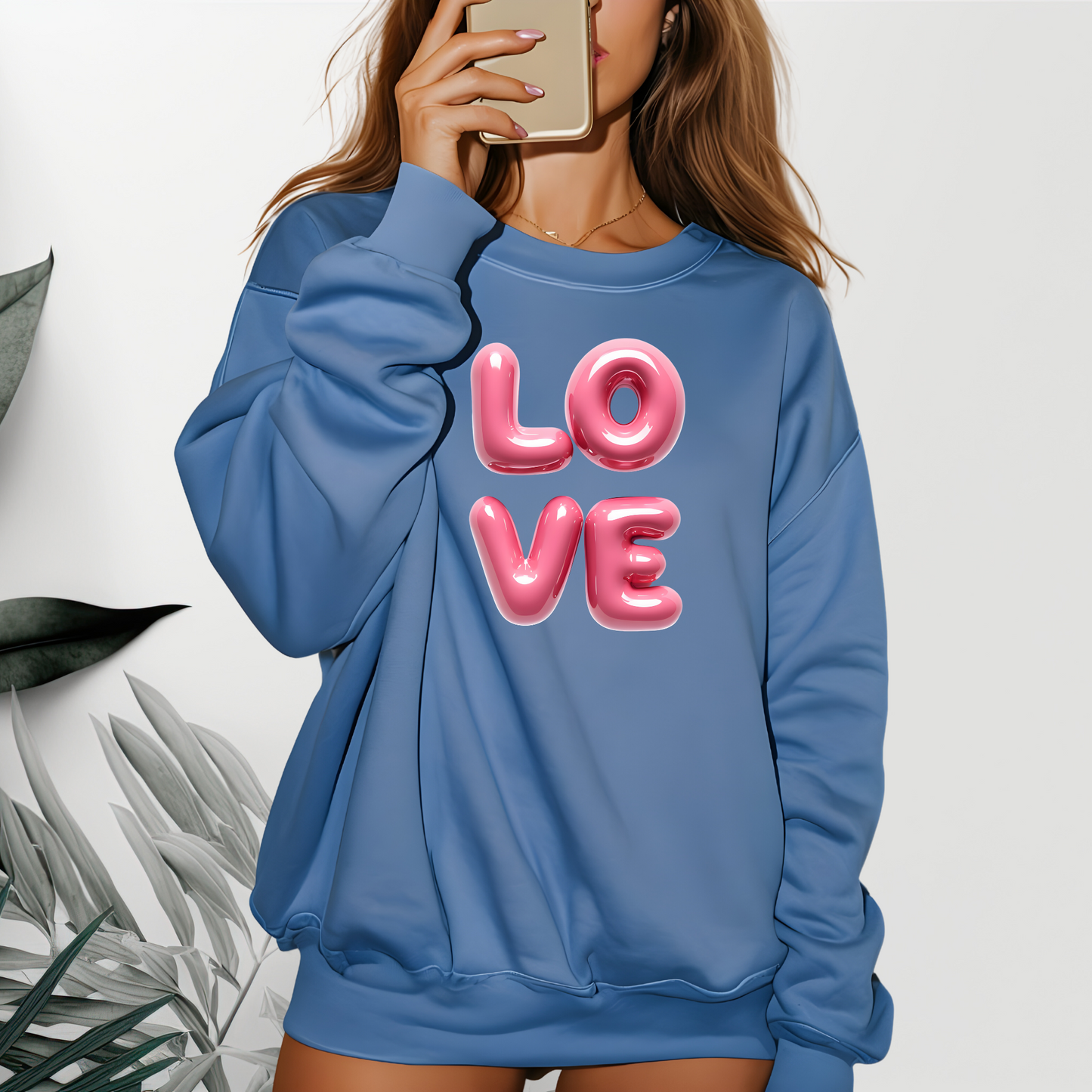 Crewneck Sweatshirt LOVE Valentines Day Gift For Her