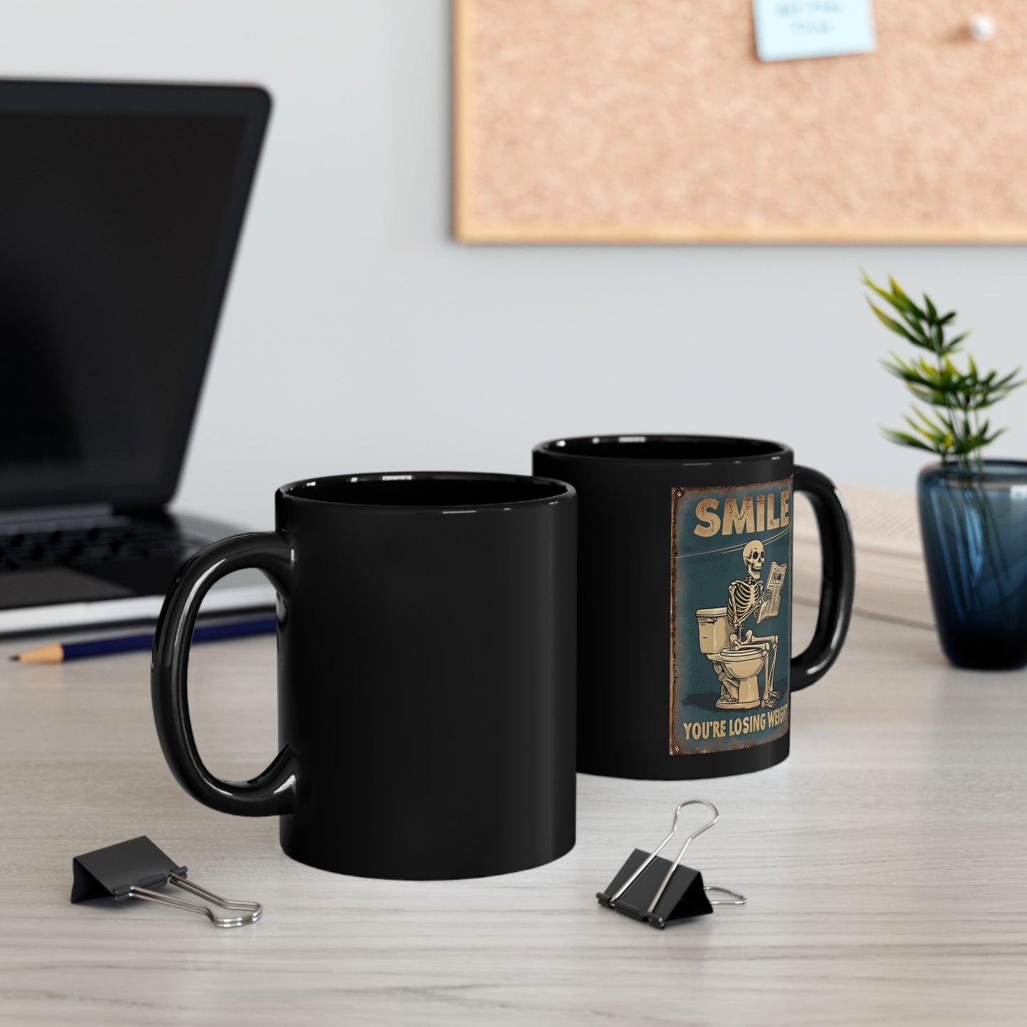 Smile Your Losing Weight Black Mug (11oz, 15oz) Printify