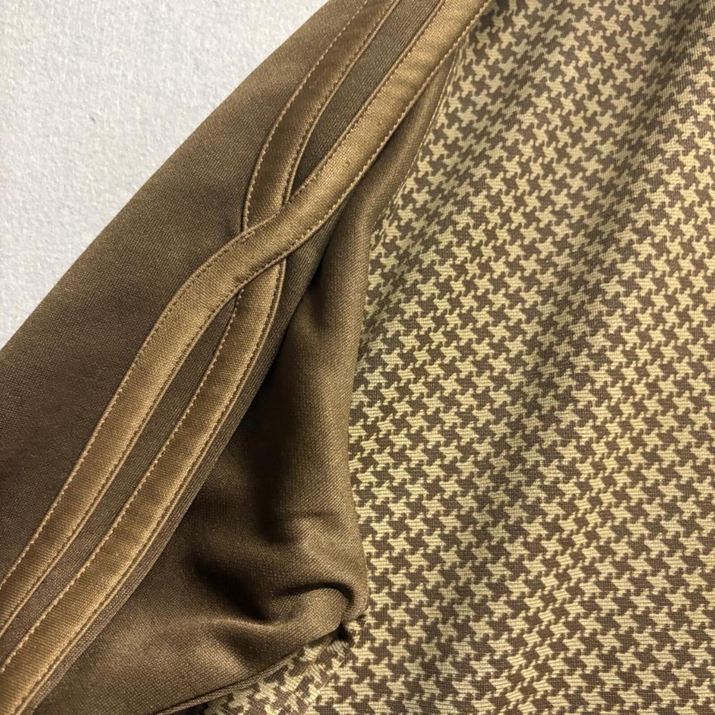 Ezekiel Track Jacket Mens XL Brown Houndstooth Full Zip Cotton Activewear
