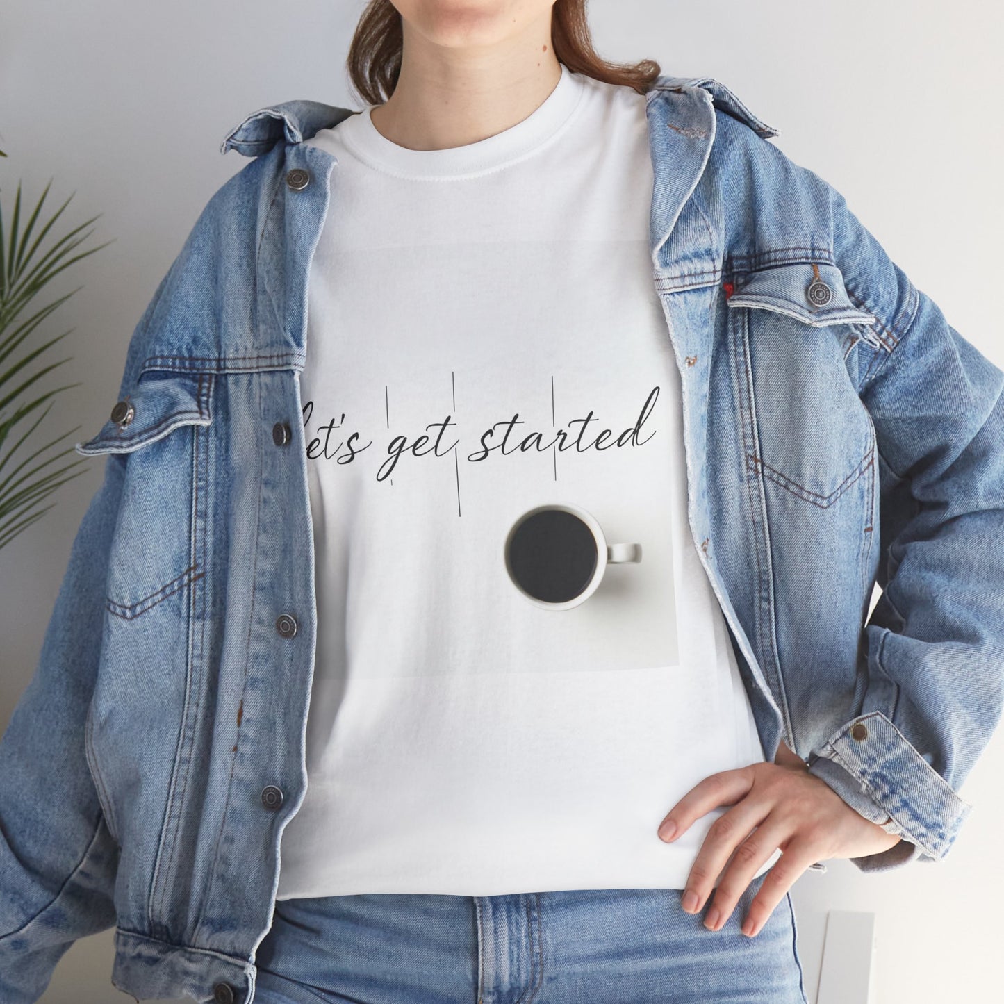 Let's Get Started Coffee Cup Mug Unisex Heavy Cotton Tee Printify