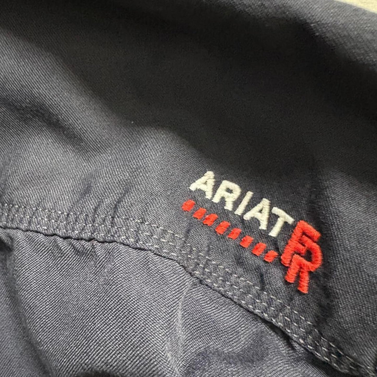 Ariat FR Work Shirt Mens 4XL Navy Blue Flame Resistant Long Sleeve Button Up