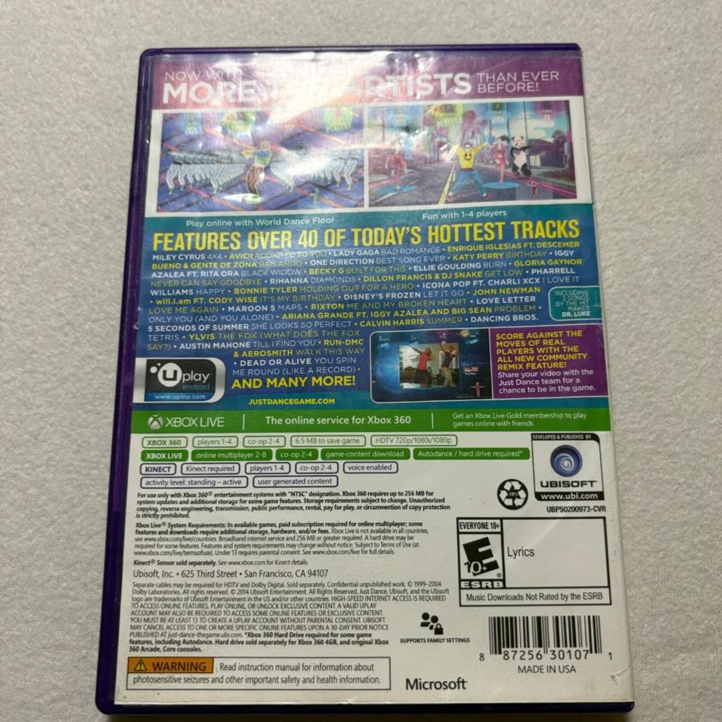 Just Dance 2015 Xbox 360 Game Complete with Manual Kinect Required