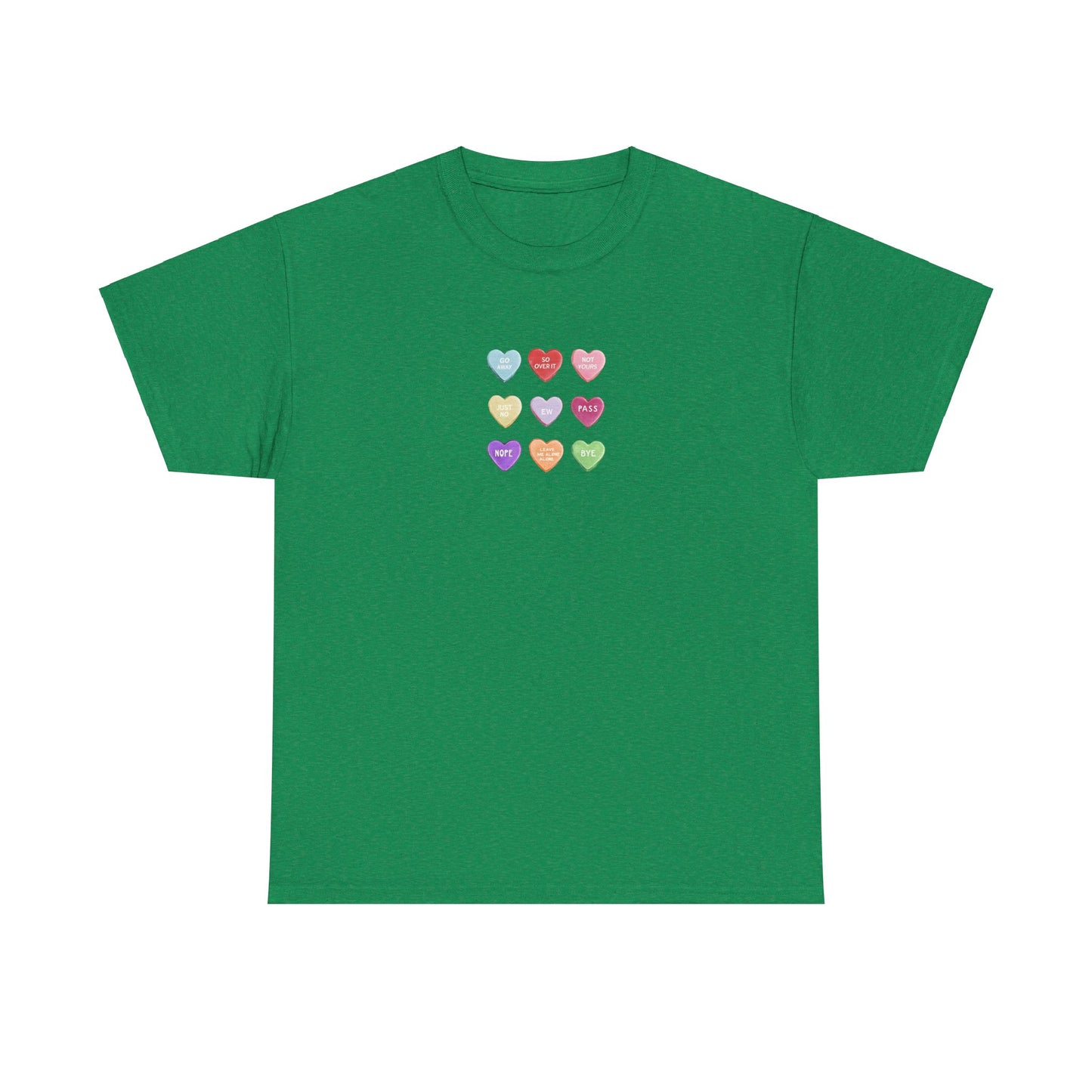 Candy Hearts Valentine Day Cotton T-Shirt Teet